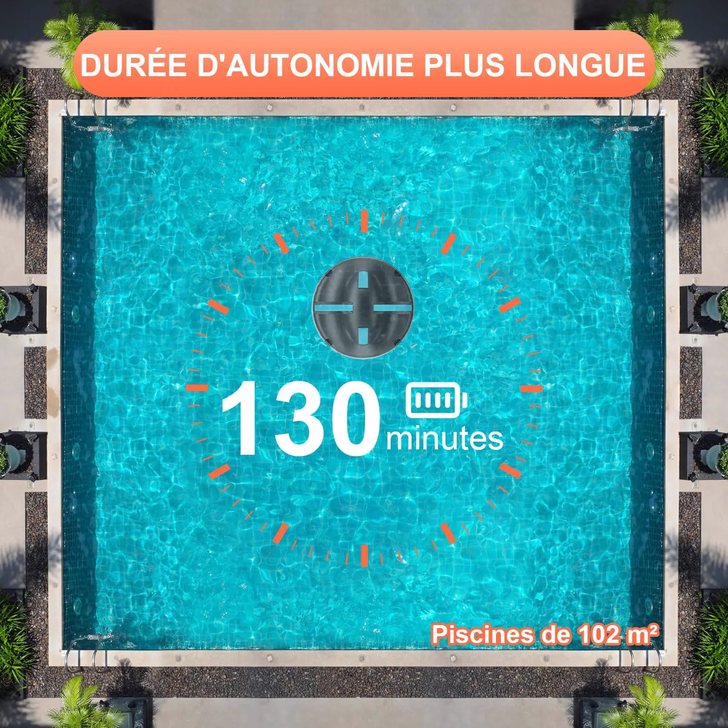 Robot piscine bleu vue 4