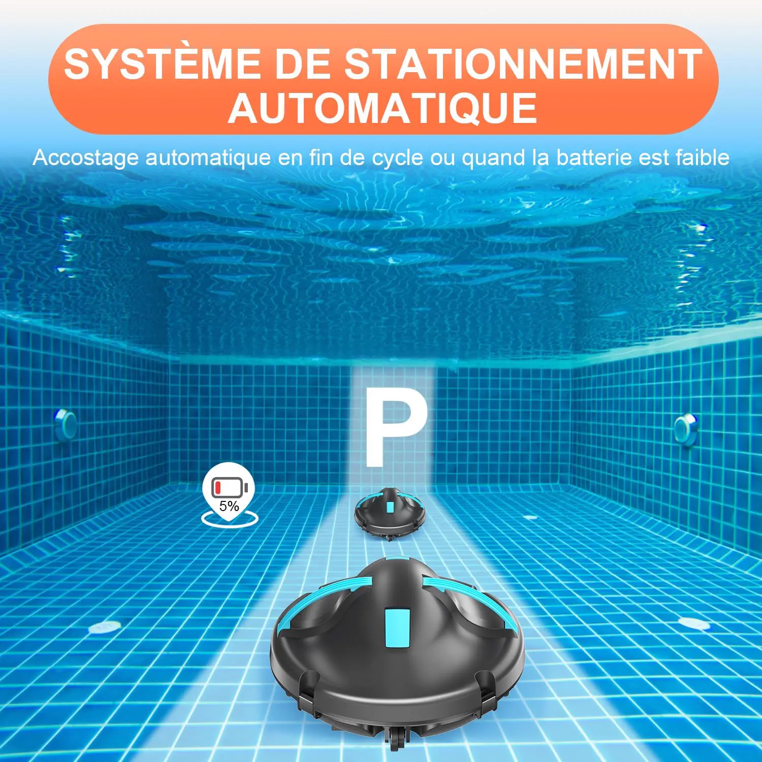 Robot piscine bleu vue 6