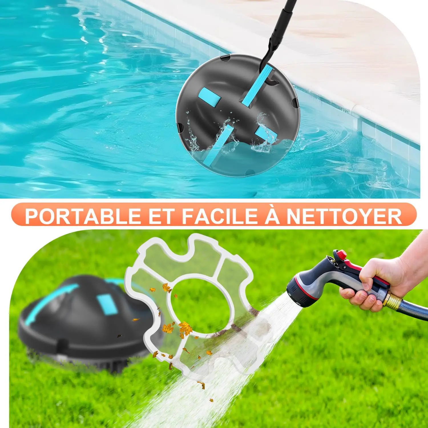 Robot piscine bleu vue 7