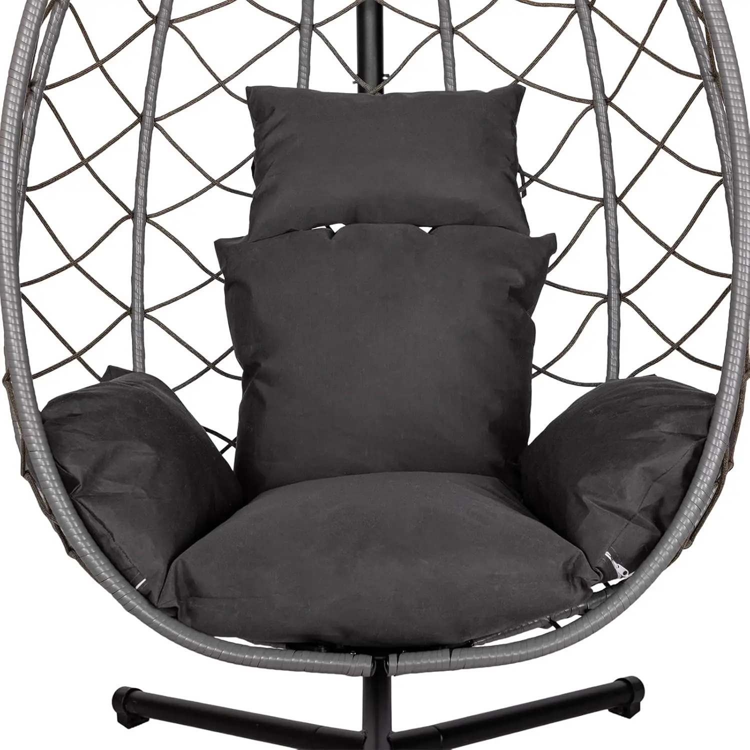 Fauteuils suspendus en métal gris vue 7