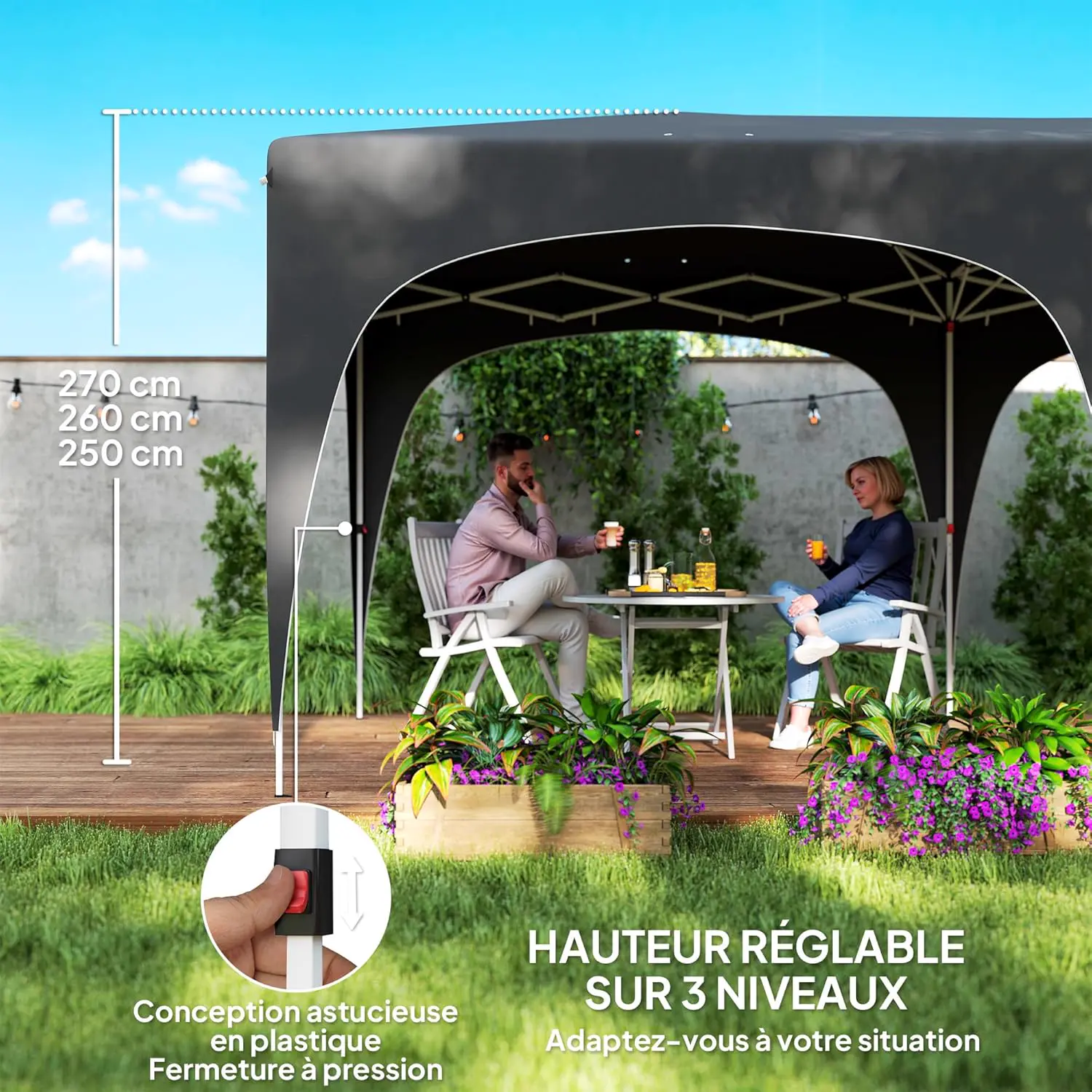 Tonnelle sable 3x6 m vue 4
