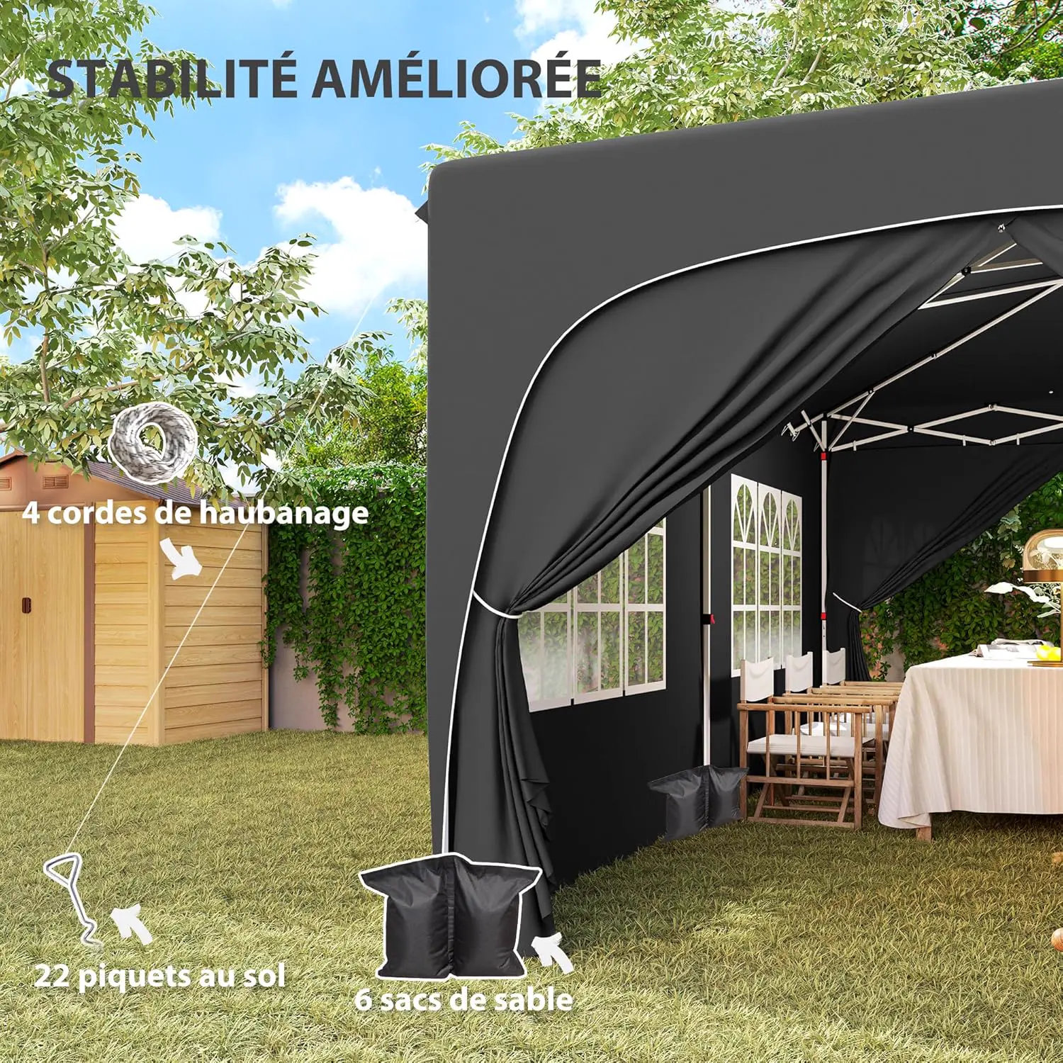 Tonnelle sable 3x6 m vue 8