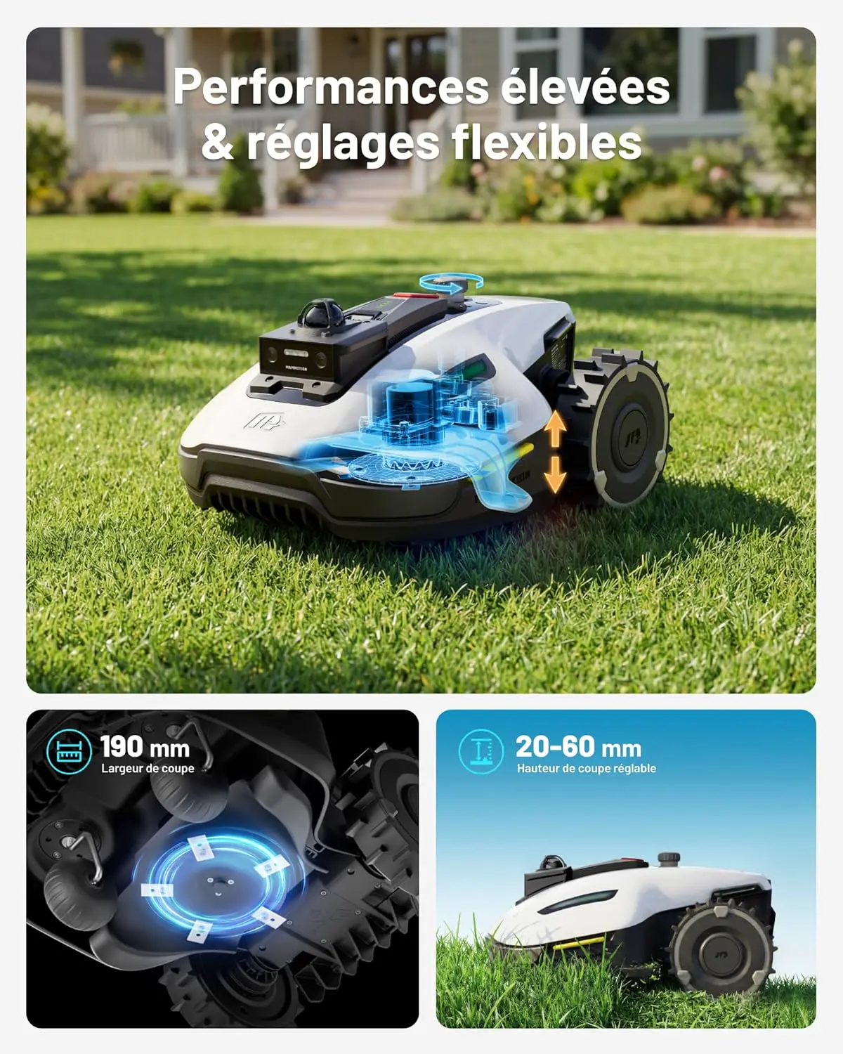 Robot tondeuse MAMMOTION YUKA Mini 2 800 LiDAR Robot Tondeuse… vue 10