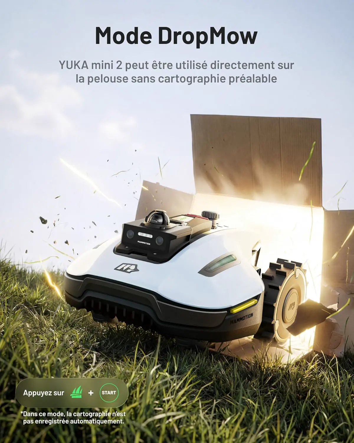 Robot tondeuse blanc vue 6