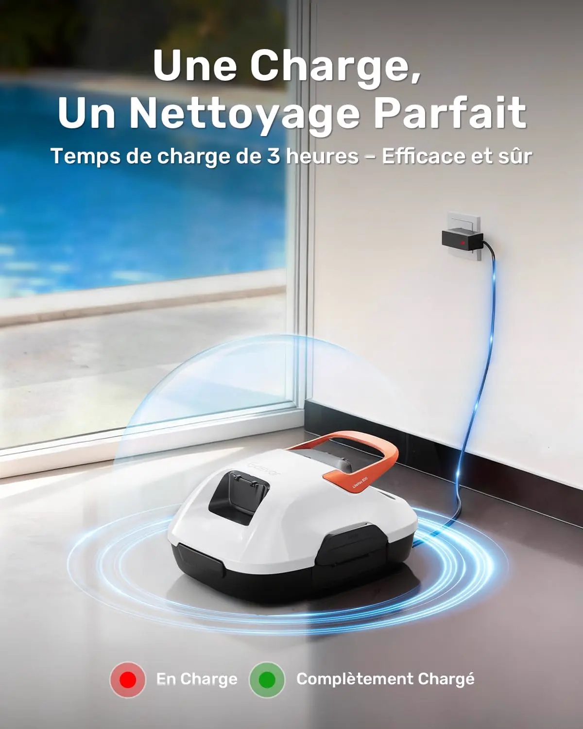 Robot piscine sable 80 m² vue 5