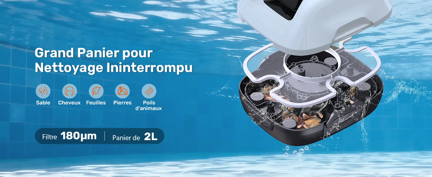 Robot piscine sable 80 m² — contenu détaillé 3