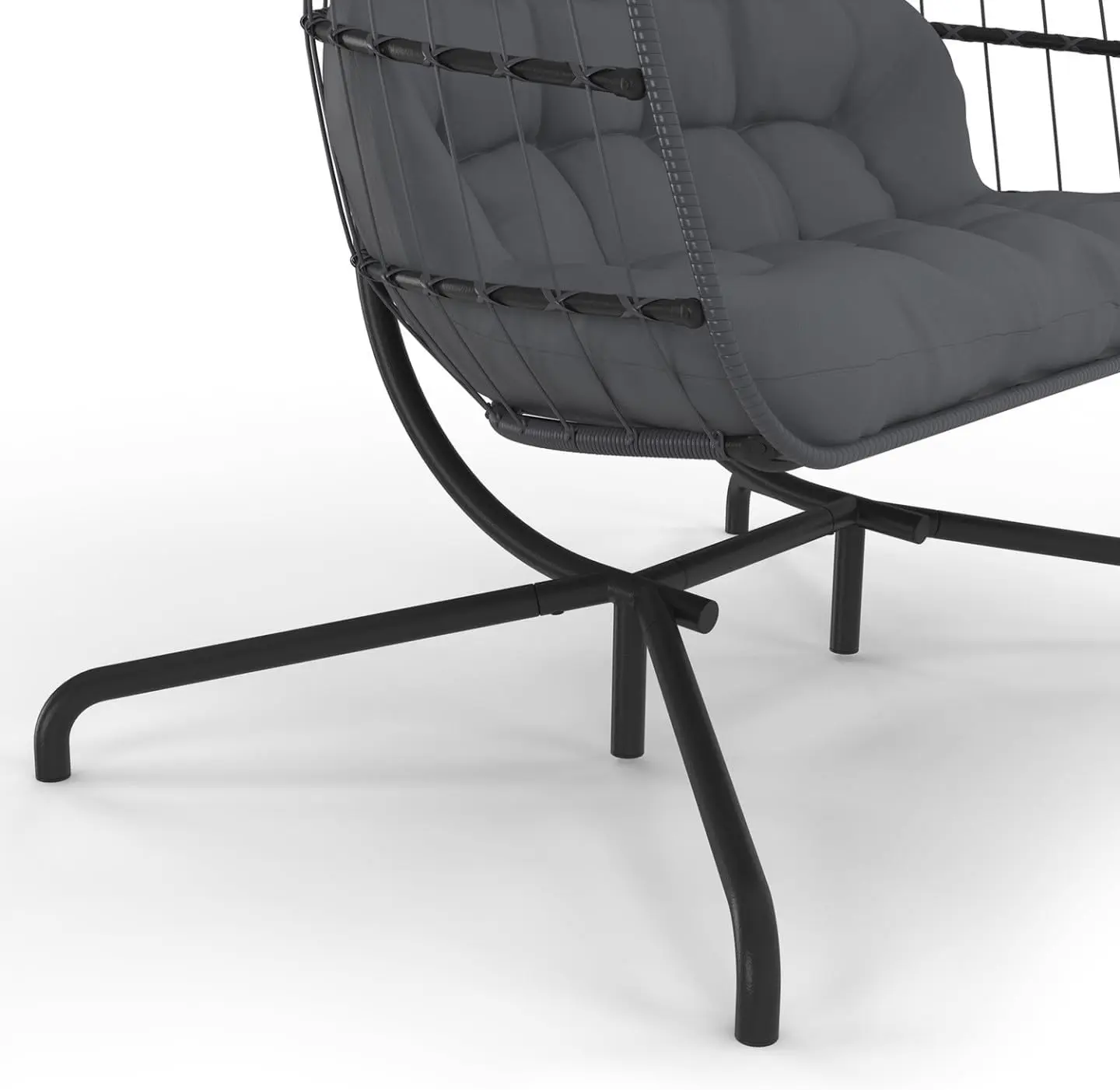 Fauteuils suspendus 2 places en rotin gris vue 8