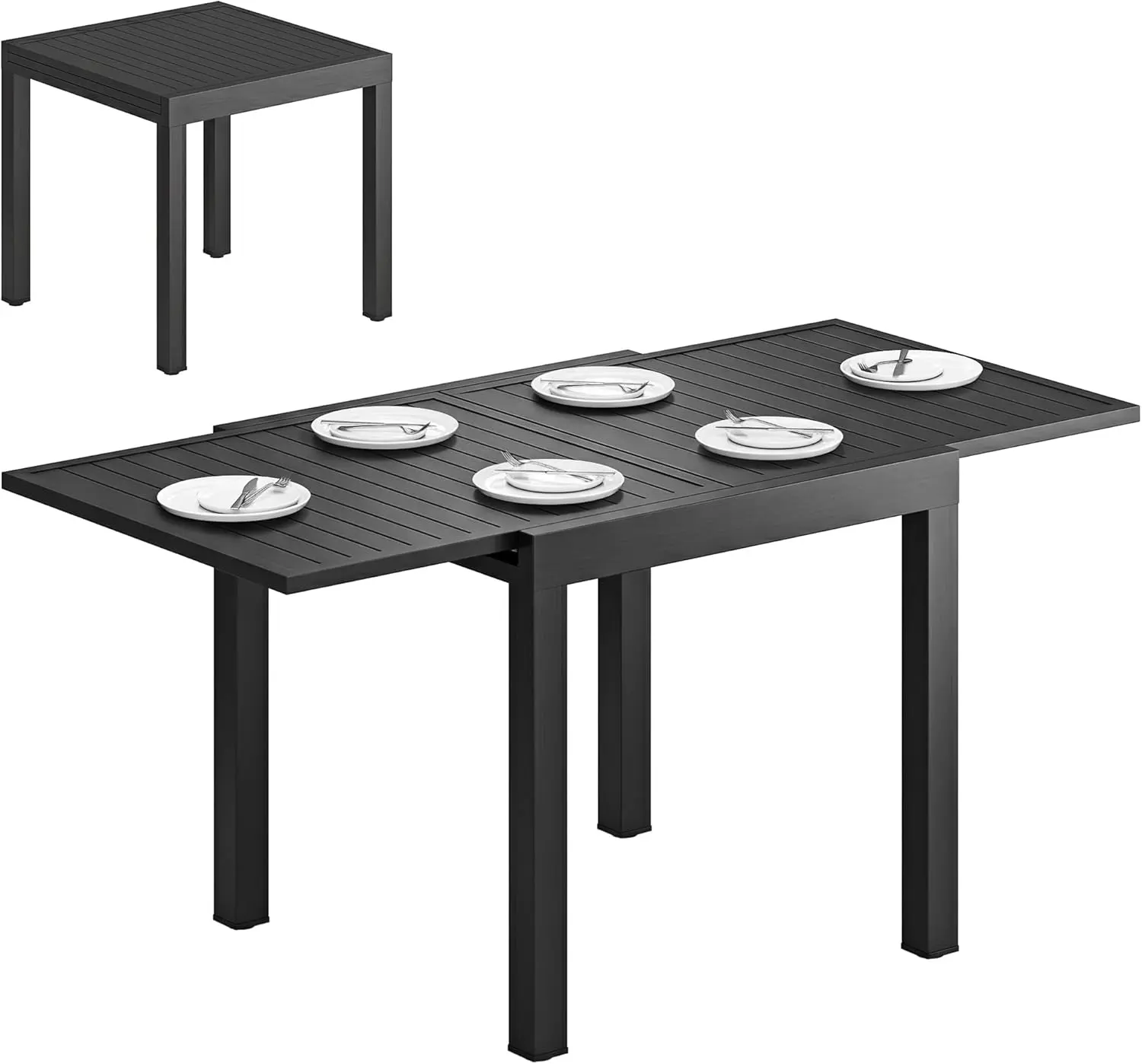 Outsunny Table de Jardin Extensible 80-160 cm en Aluminium avec
