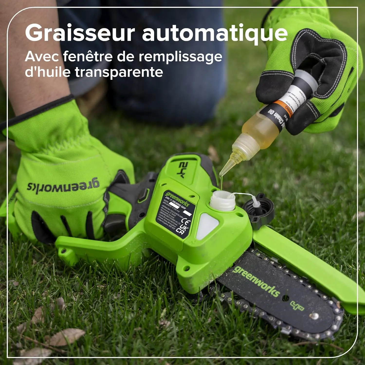 Tronçonneuse à batterie Greenworks 10cm Mini Tronconneuse a Ba… vue 7