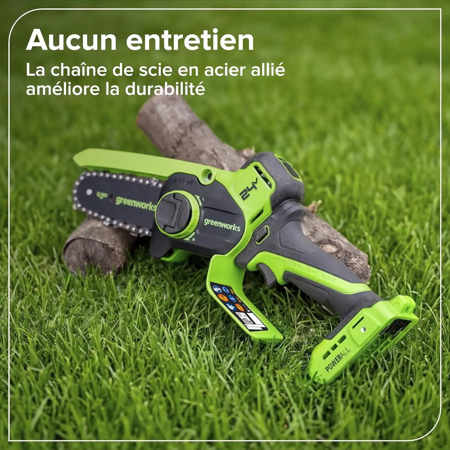Tronçonneuse à batterie Greenworks 10cm Mini Tronconneuse a Ba… vue 8