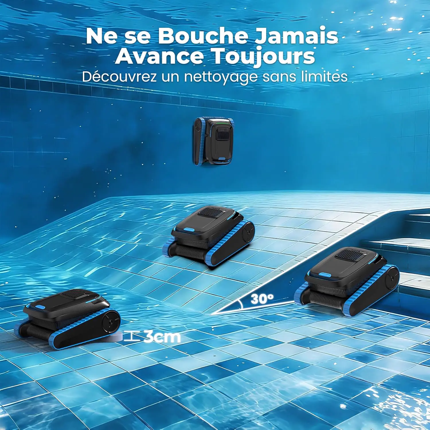 Robot piscine sable vue 5