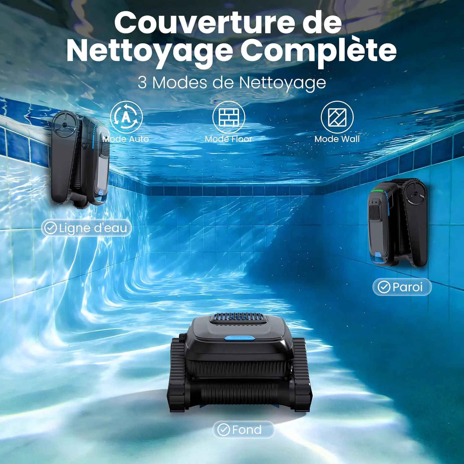 Robot piscine sable vue 2