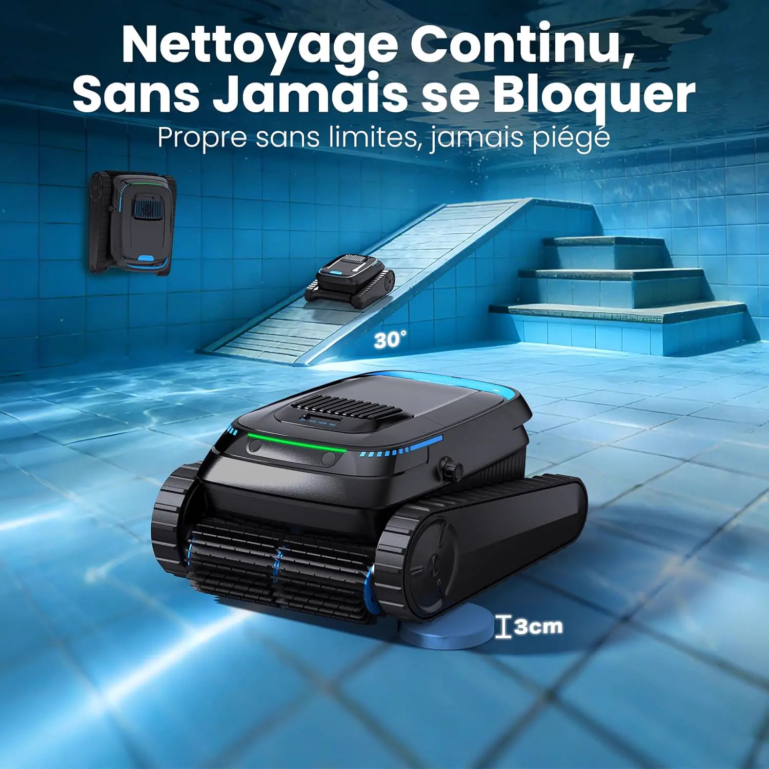 Robot piscine sable vue 5