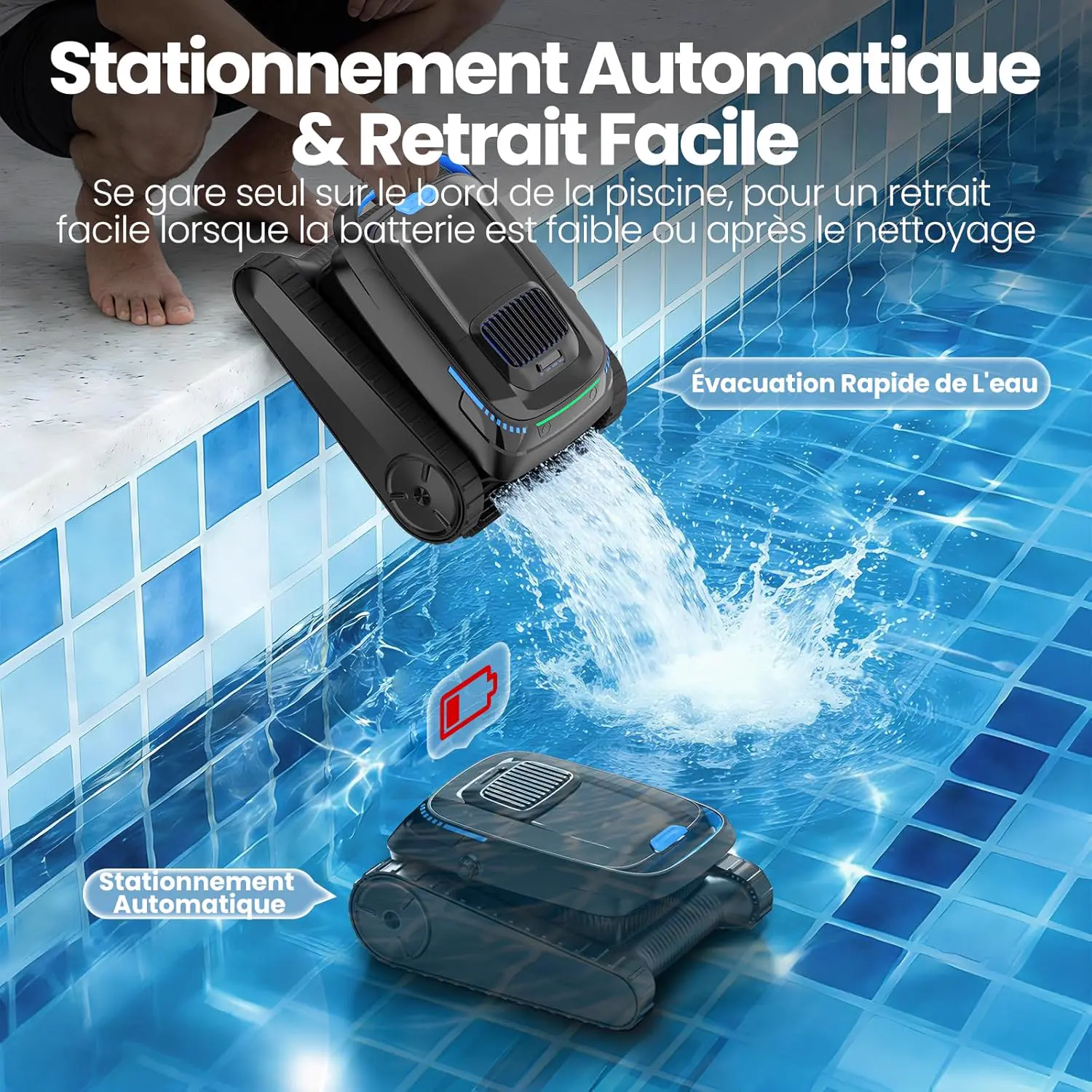 Robot piscine sable vue 6