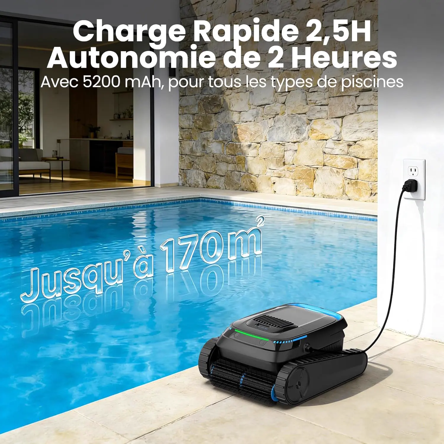 Robot piscine sable vue 7