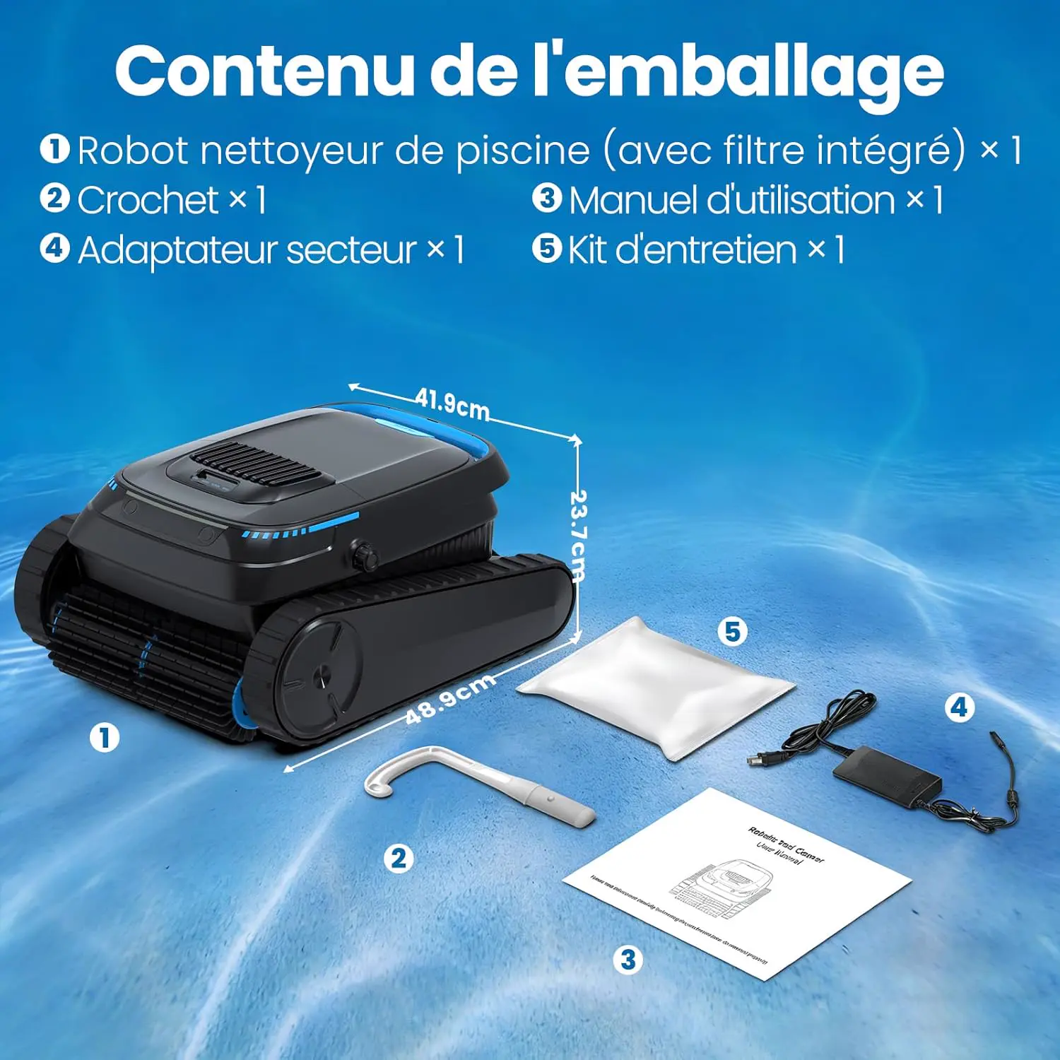 Robot piscine sable vue 9