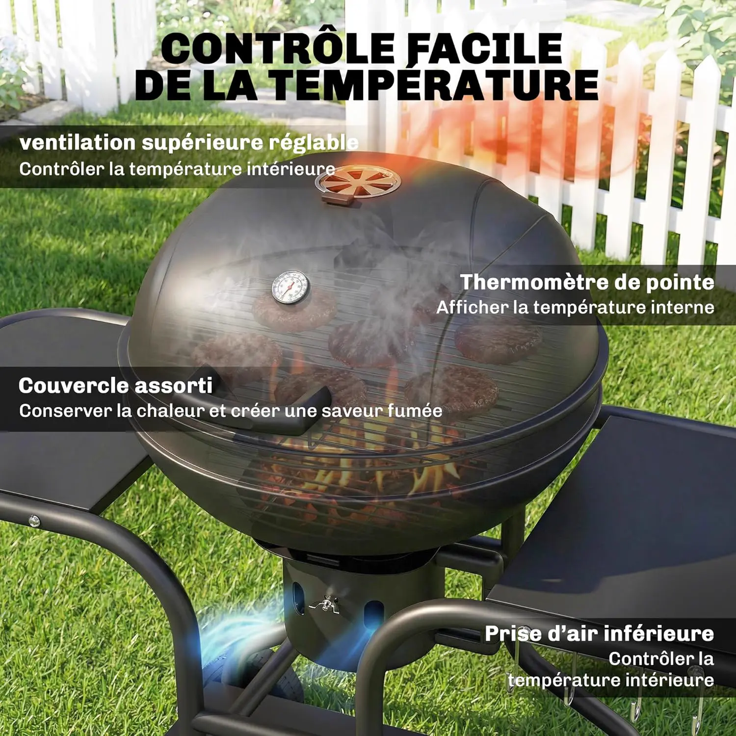 Barbecue weber noir vue 5
