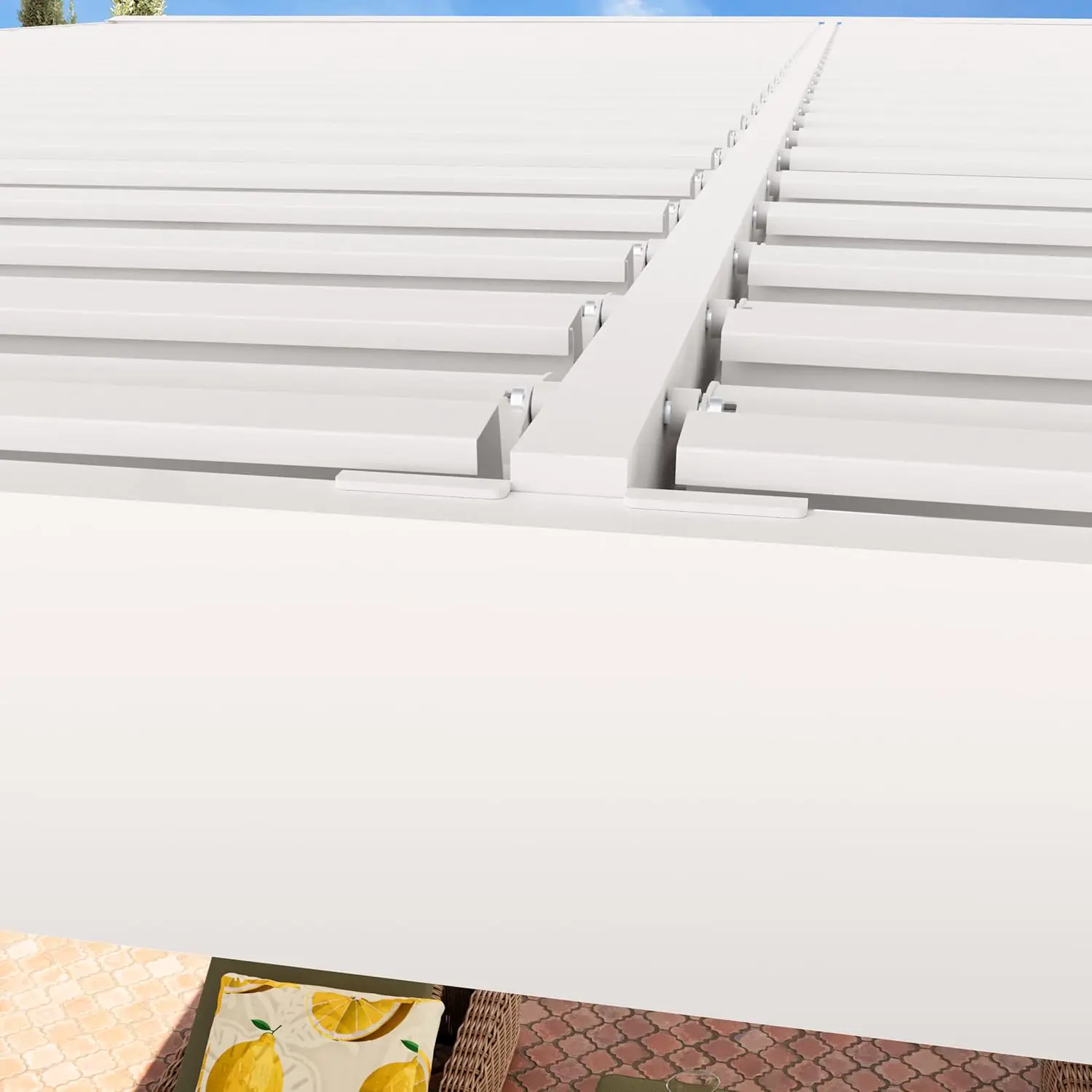 Pergola en aluminium blanc 4x4 m vue 8