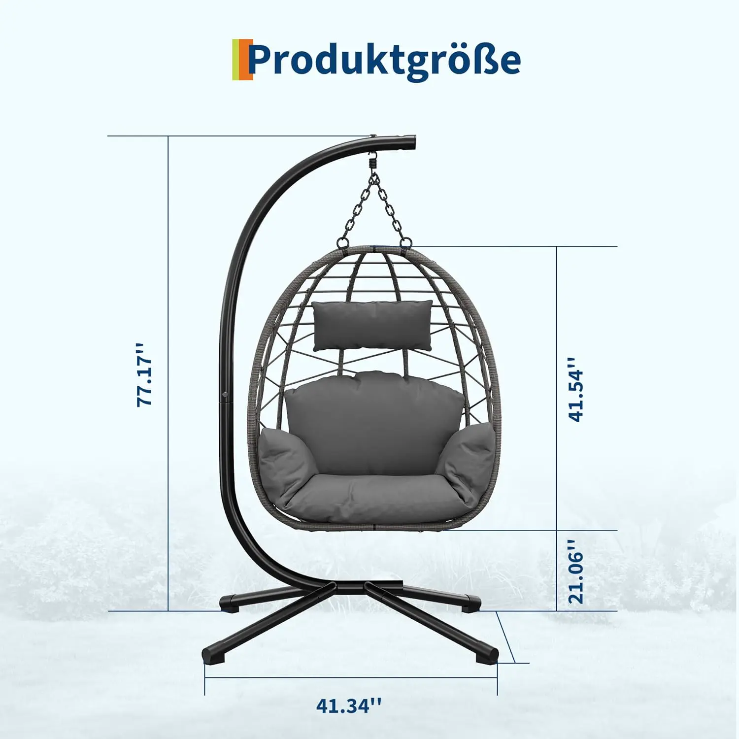 Fauteuils suspendus en rotin gris vue 2