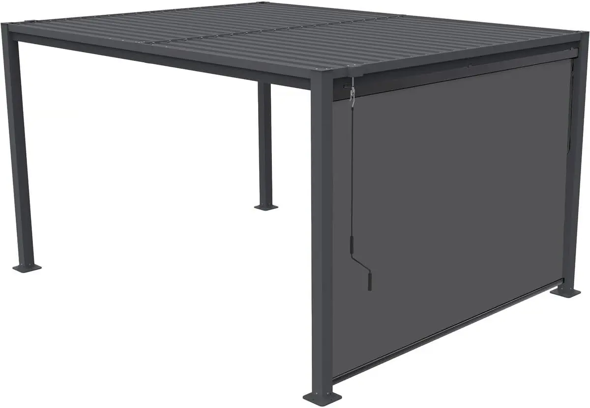 Pergola bioclimatique avec Store en Acier galvanisé Howard - 3 x 4 m - Gris