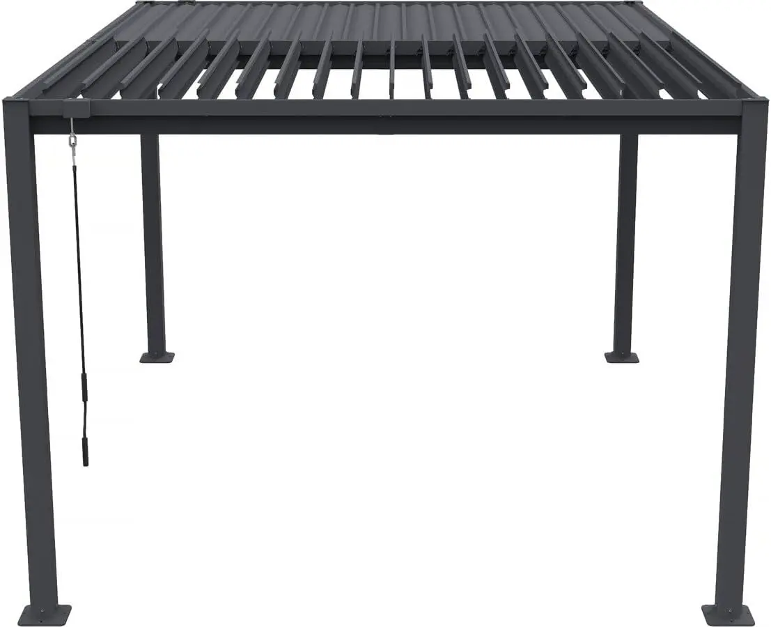 Pergola en métal gris 3x4 m vue 6