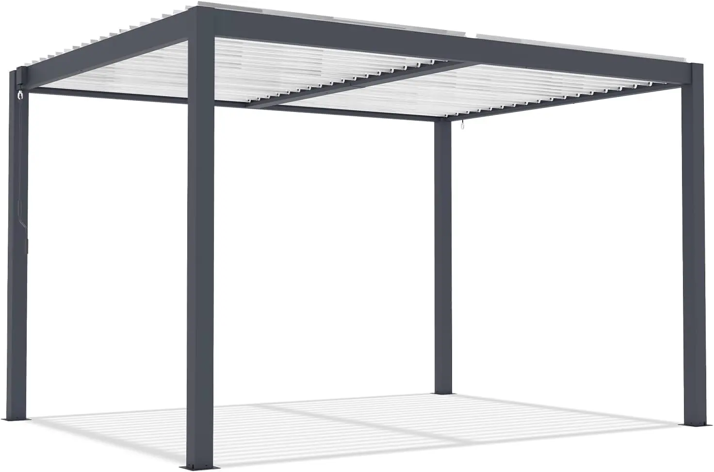 Pergola en aluminium gris 4x3 m autoportée vue 6
