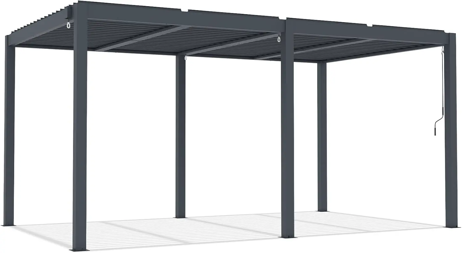 Pergola en aluminium gris 5x3 m autoportée vue 6