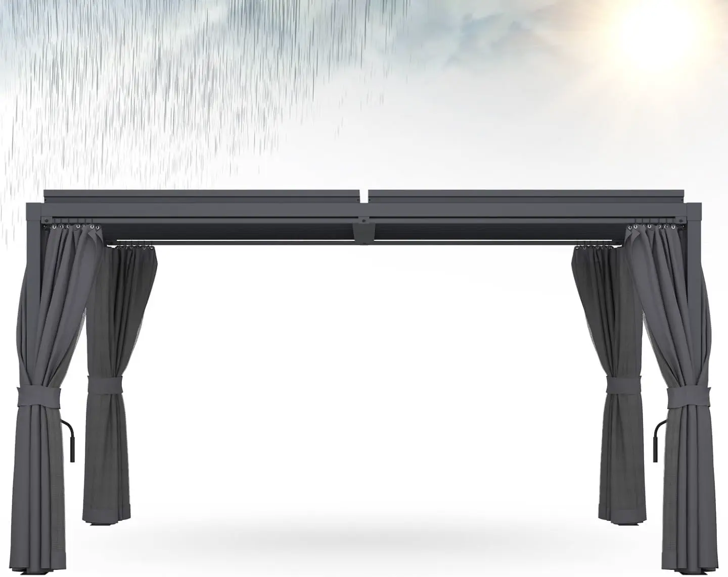 Pergola en métal gris 3x4 m vue 7
