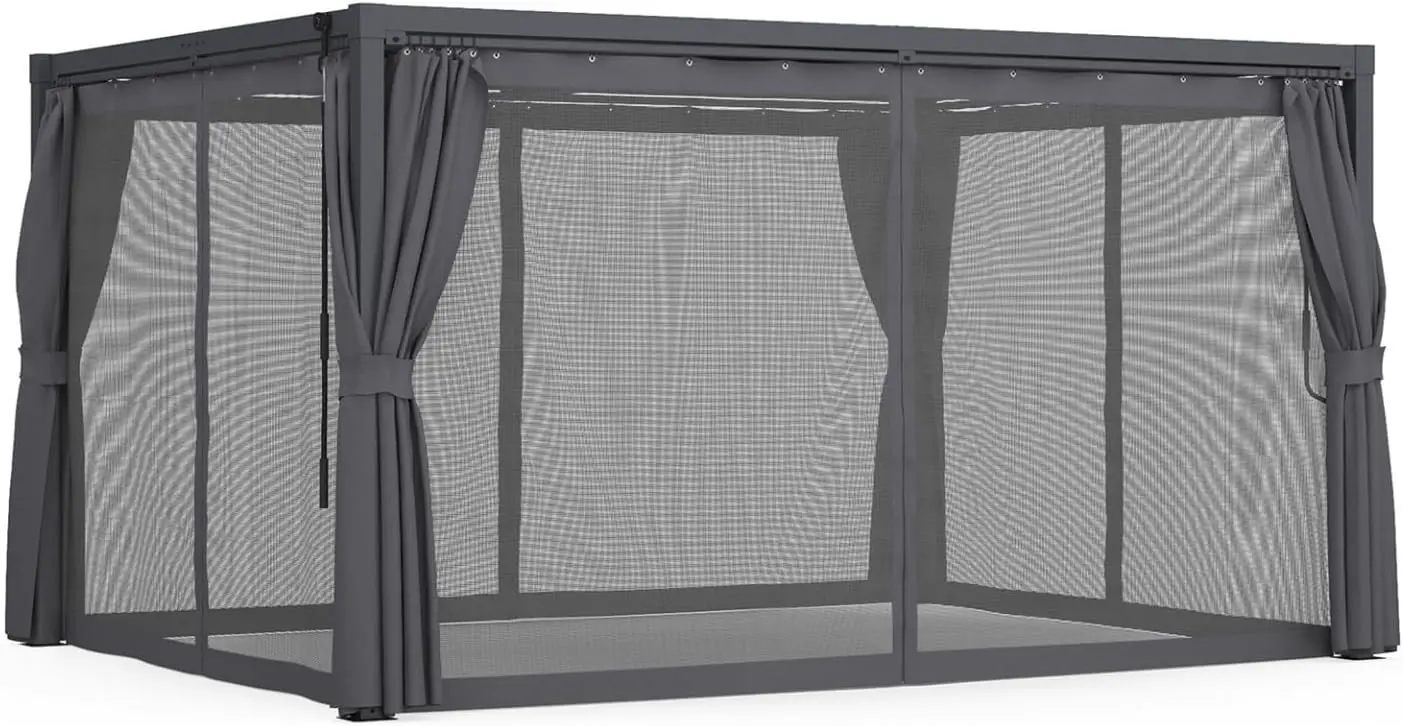 Pergola en métal gris 3x4 m vue 8