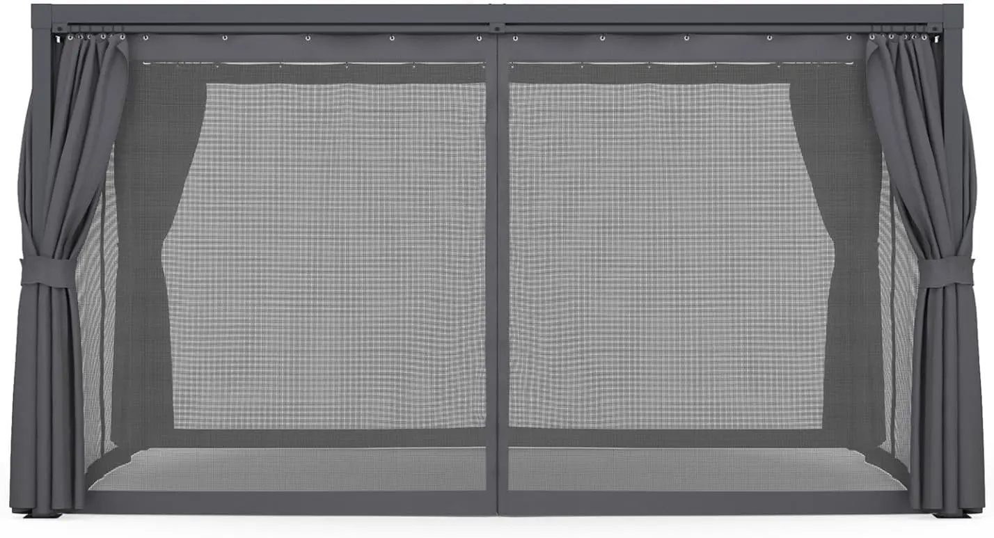 Pergola en métal gris 3x4 m vue 9