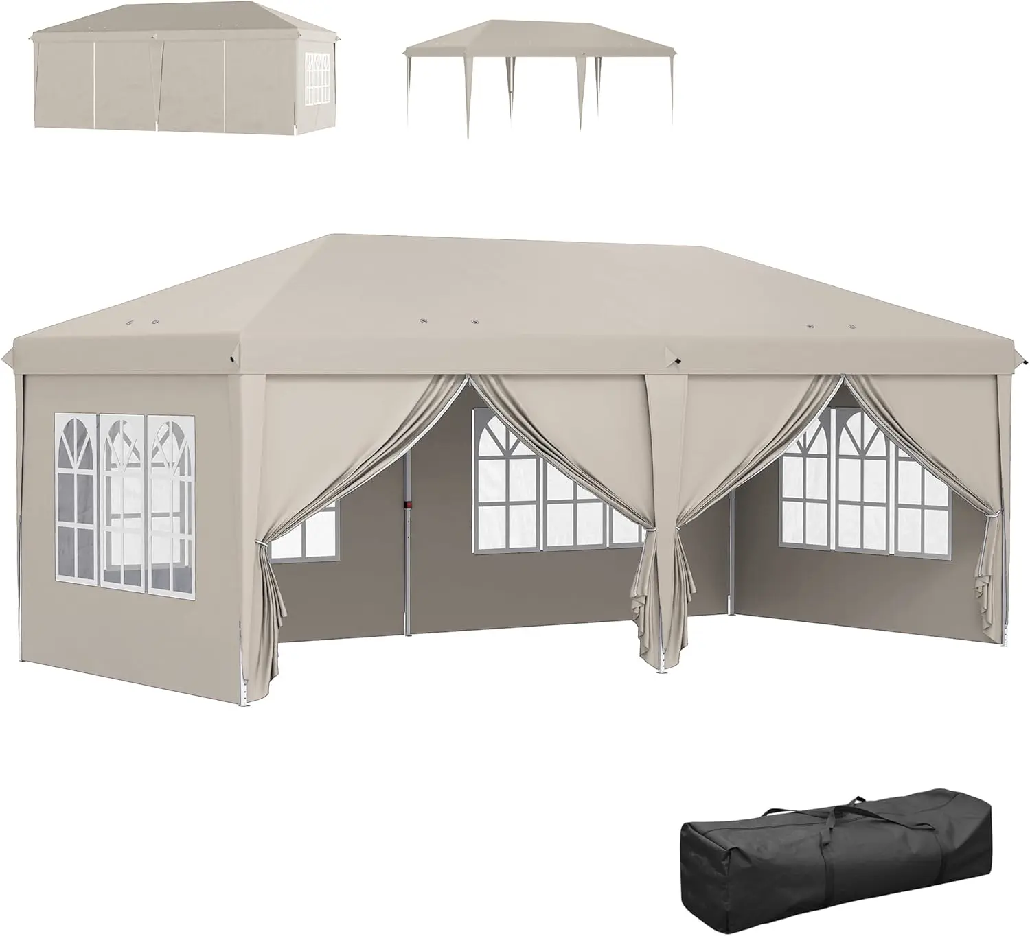 Outsunny Tonnelle de Jardin 3x6m Barnum Pliant avec Côtés Amovibles