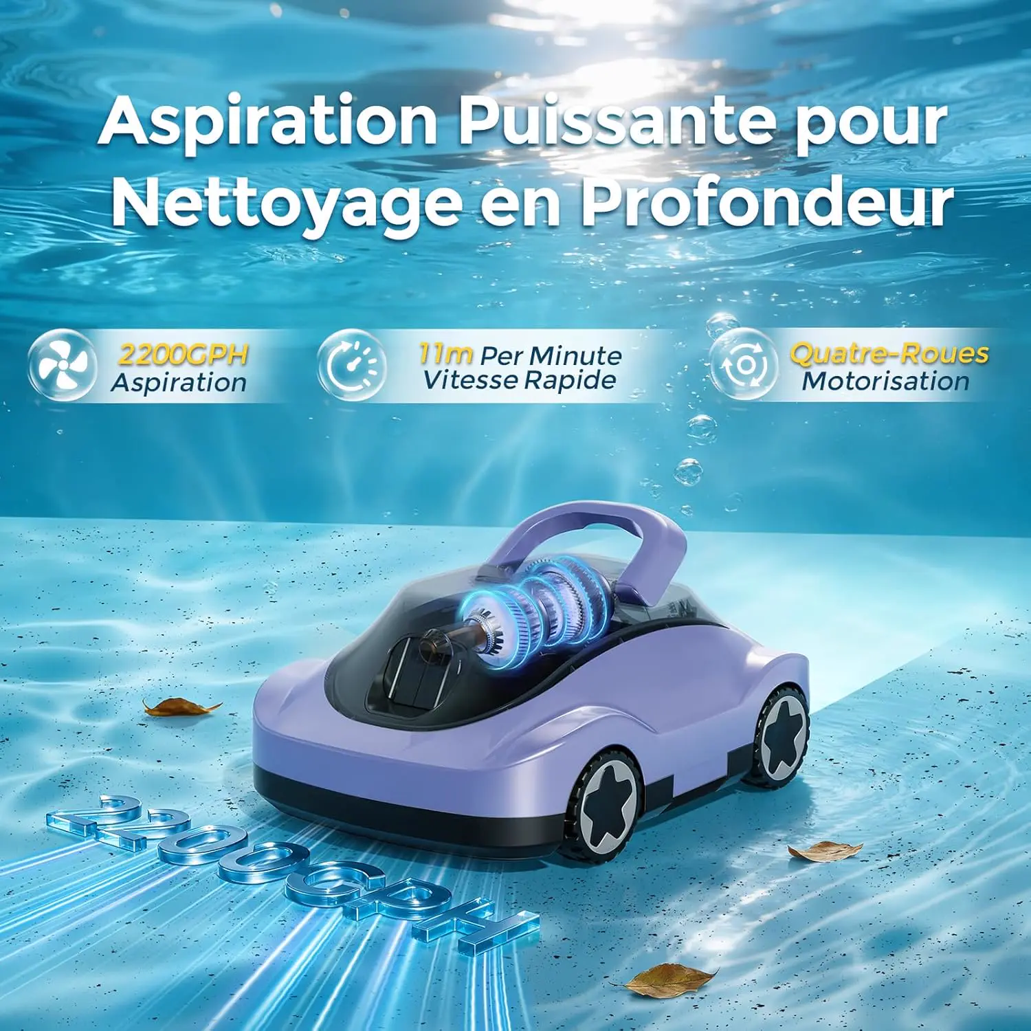 Robot piscine sable vue 2