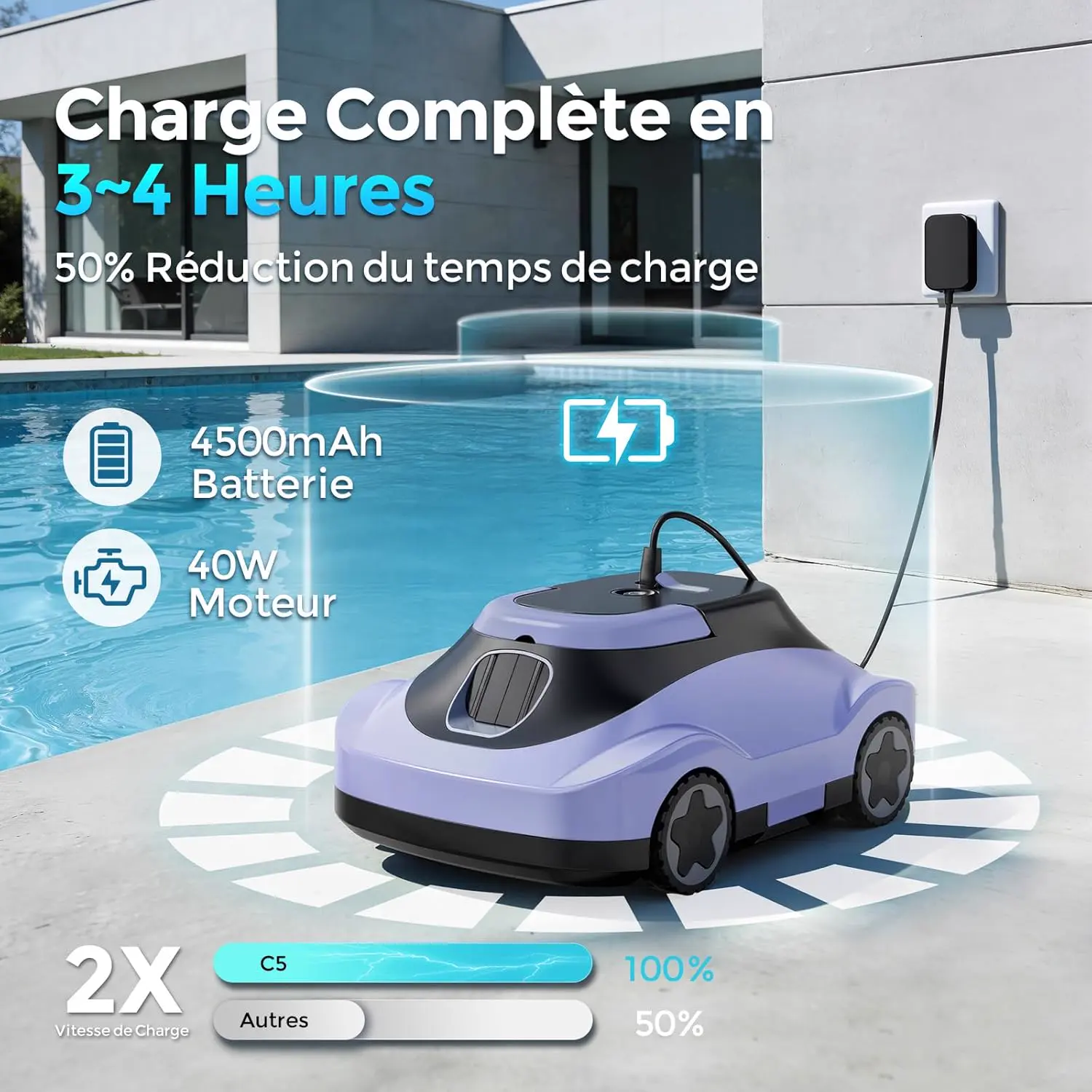 Robot piscine sable vue 7