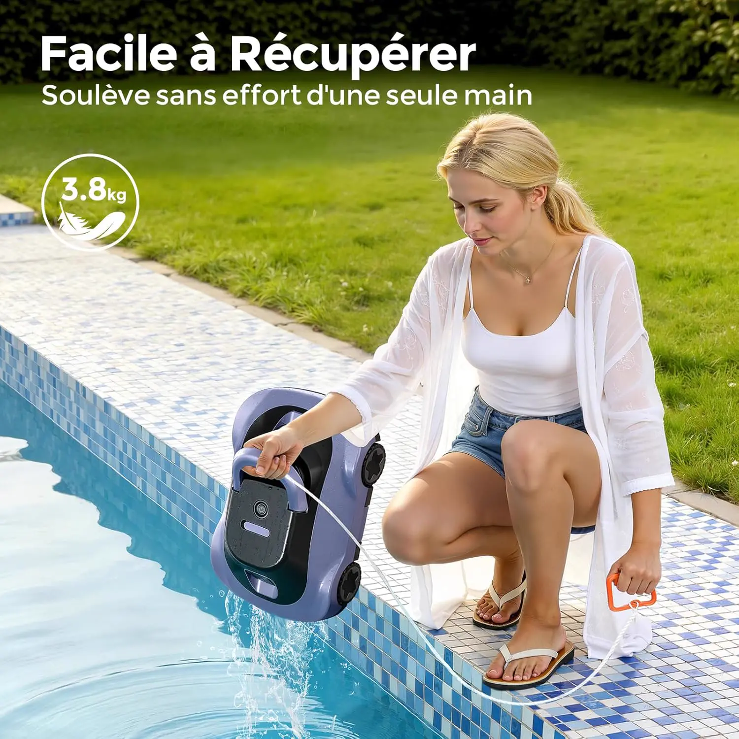 Robot piscine sable vue 8