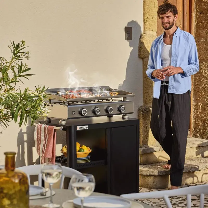 Plancha BRASERO BY FAVEX - Plancha gaz inox Silvia IIG Evo 4 feux vue 8