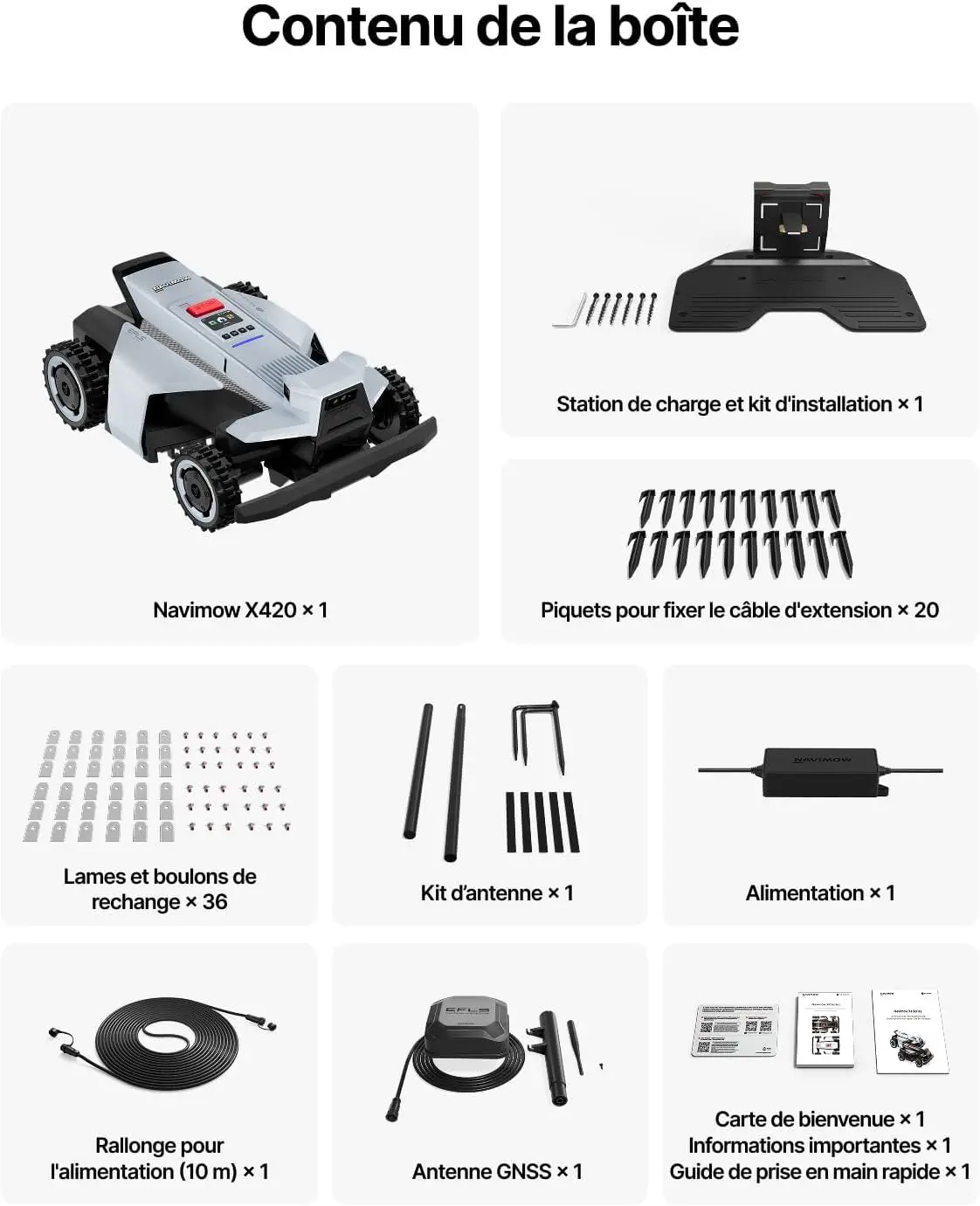 Robot tondeuse gris vue 10