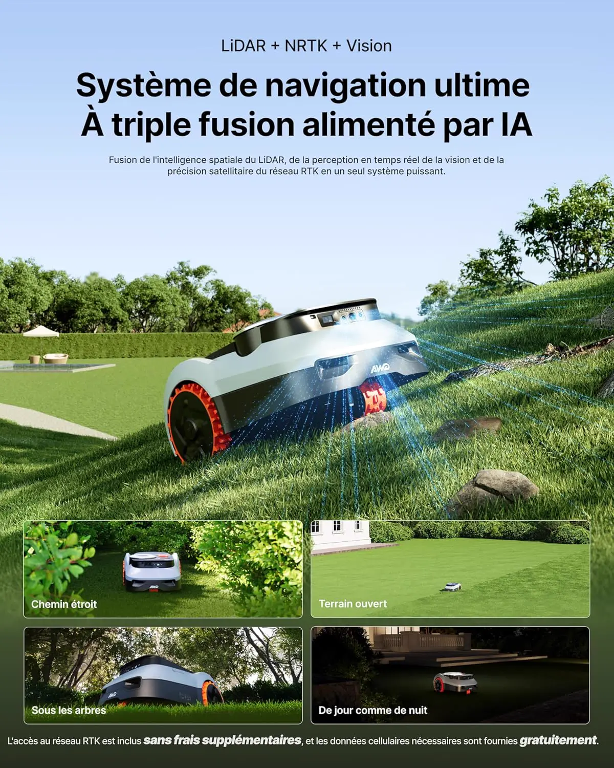 Robot tondeuse Segway Navimow i210 LiDAR Pro Robot Tondeuse av… vue 2