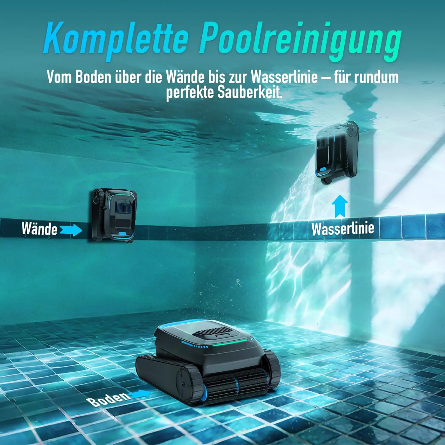 Robot piscine sable vue 3
