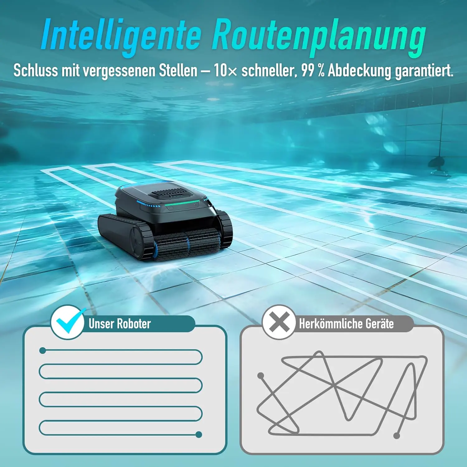 Robot piscine sable vue 4