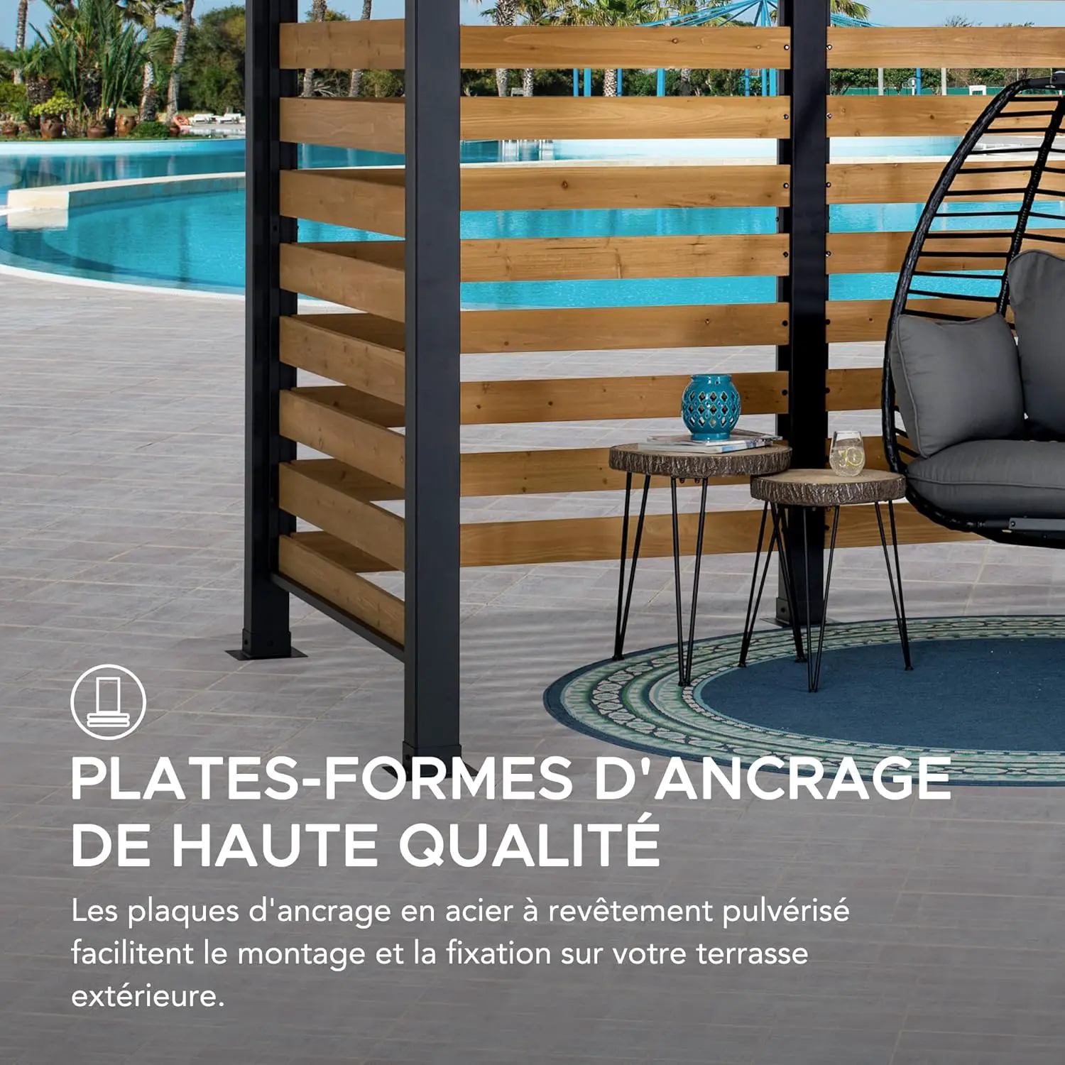 Pergola en métal 3x2 m vue 5