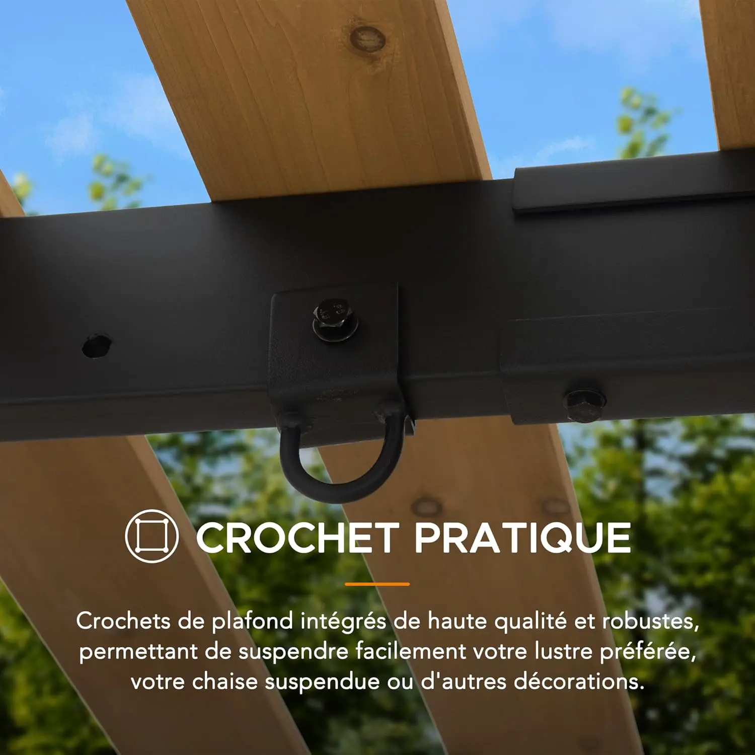 Pergola en métal 3x2 m vue 6