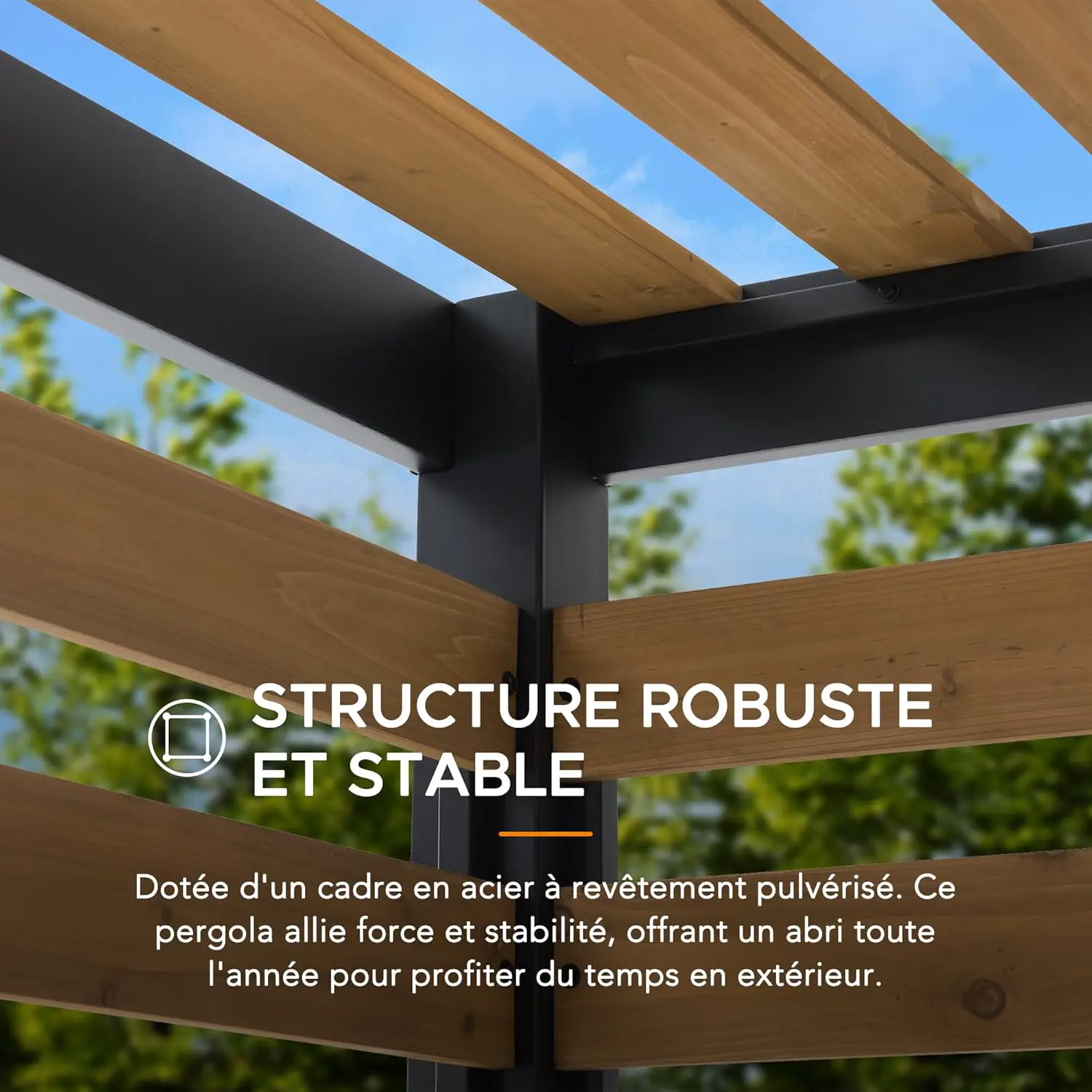 Pergola en métal 3x2 m vue 7