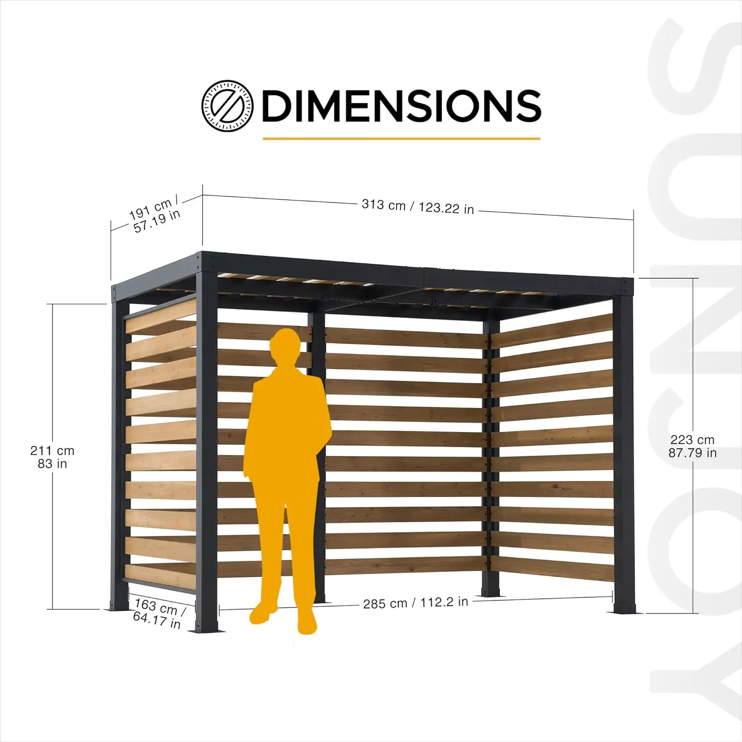Pergola en métal 3x2 m vue 9