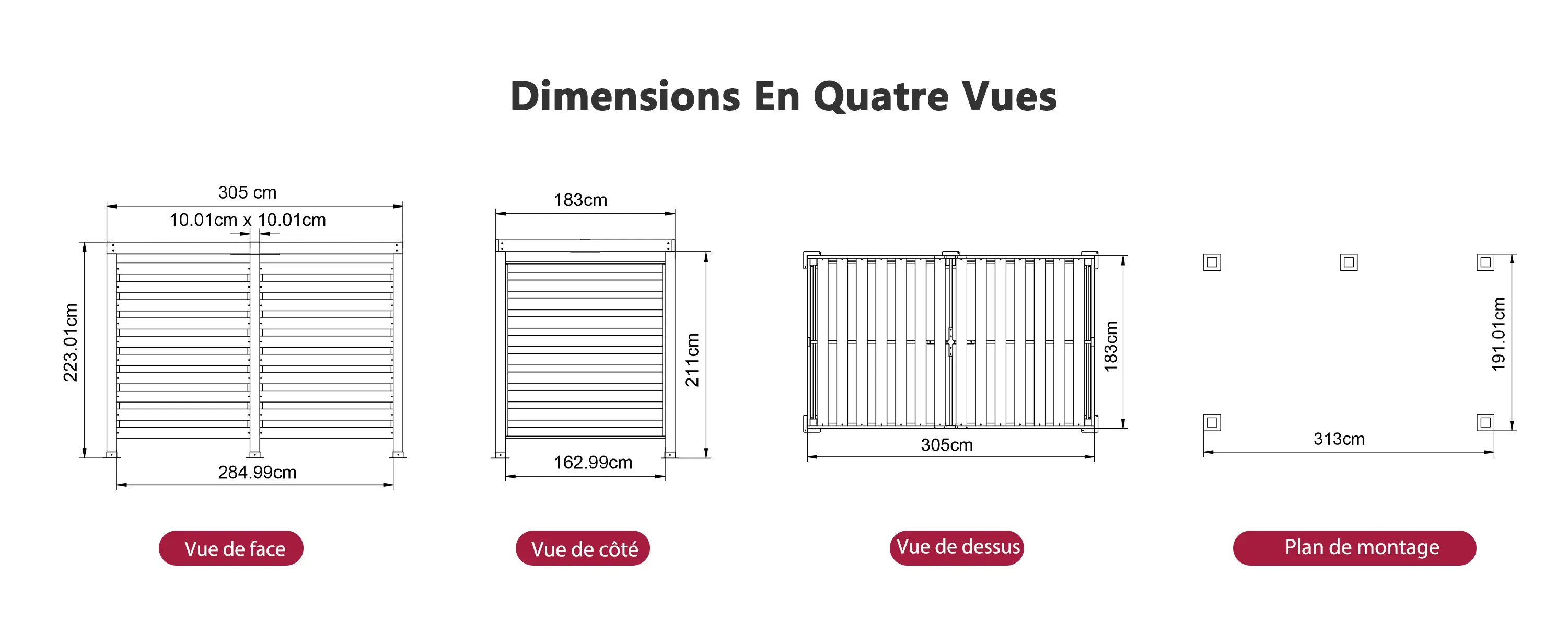 Pergola en métal 3x2 m — contenu détaillé 6