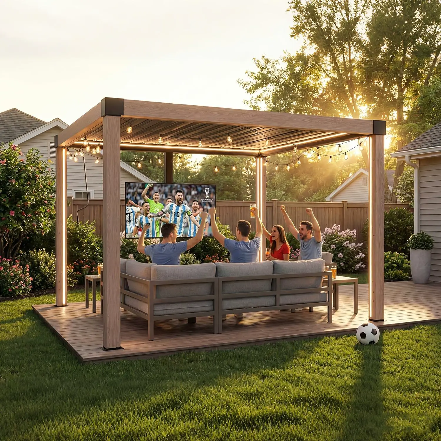 Pergola en aluminium 3x3 m vue 2