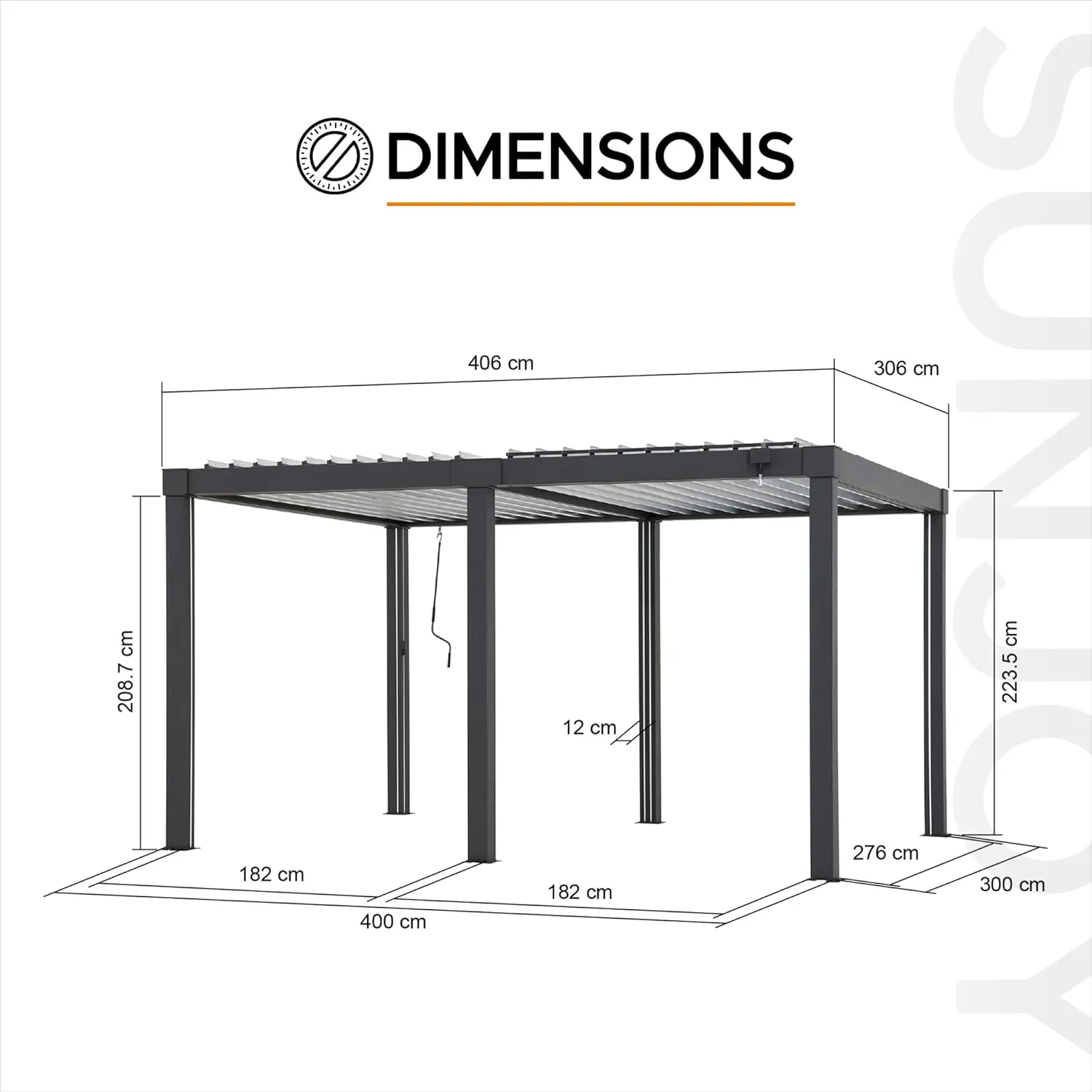 Pergola en aluminium 4x3 m vue 9