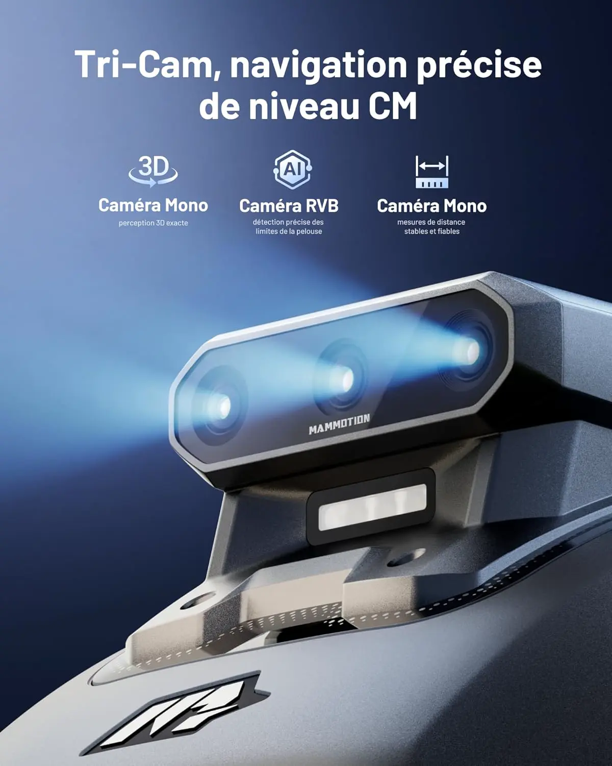 Robot tondeuse blanc vue 2