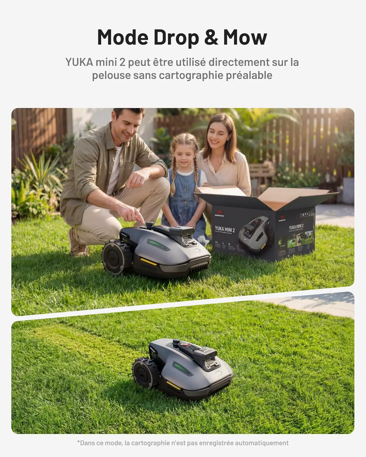 Robot tondeuse blanc vue 4