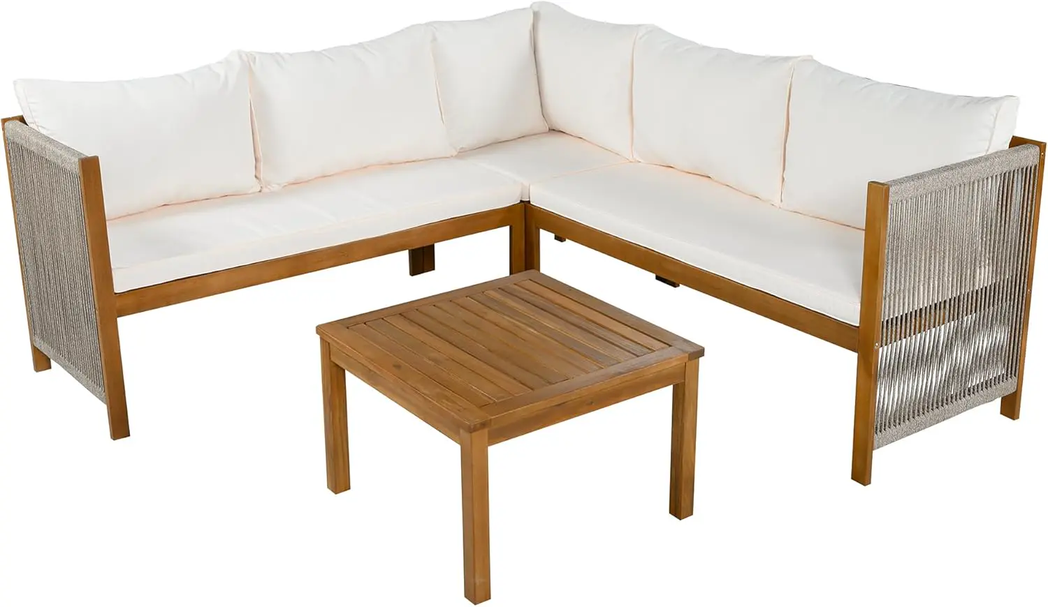 Salon de jardin 5 places beige vue 8
