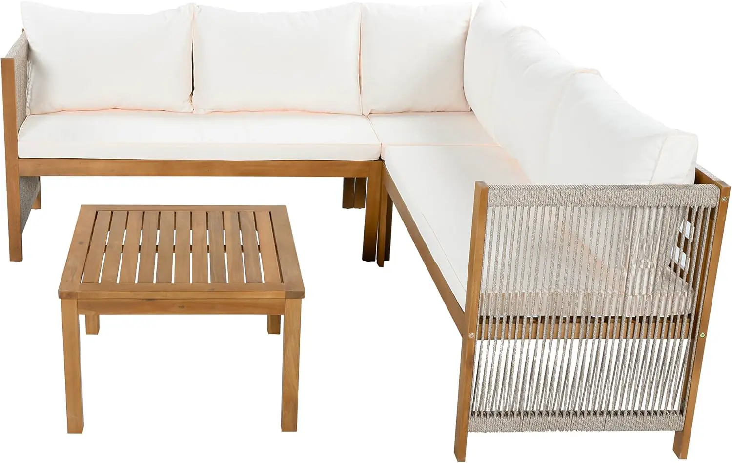 Salon de jardin 5 places beige vue 9